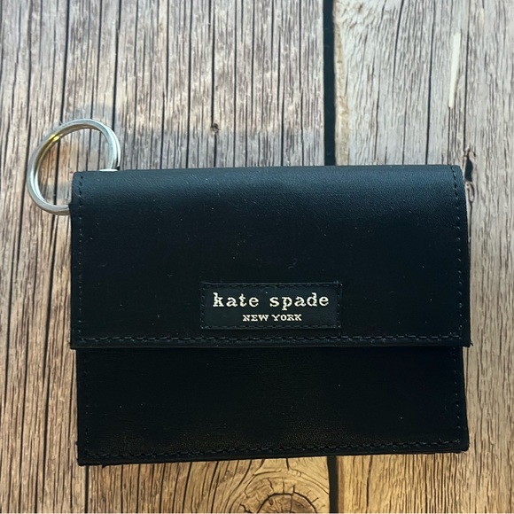 Kate Spade Black Card Holder Keychain - Picture 1 of 4
